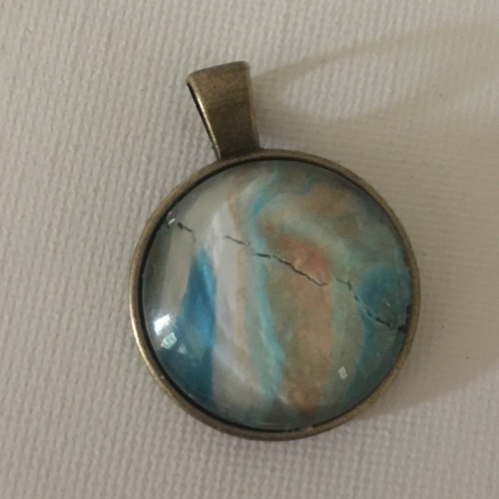 Handmade Pour Painting Pendant w/ imperfection